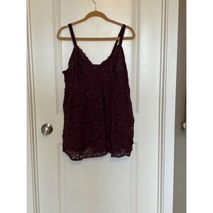 Torrid Curve Burgundy Lace Babydoll Camisole Tank Top Plus Size 3